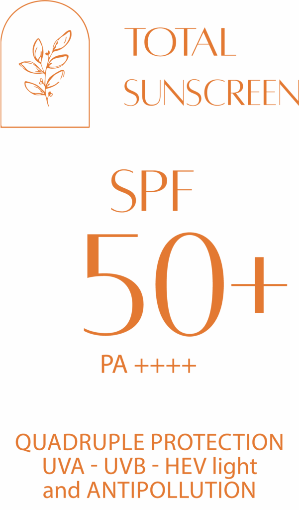 FACIAL SUNSCREEN, non greasy, invisible, anti-wrinkles, anti-skin photoaging, anti-actinic keratoses, anti-melasma, does not reduce vitamin D production,
anti-brown spots,Total sunscreen
SPF 50+, PA ++++ Quadruple protection, UVA, UVB, HEV light and antipollution
